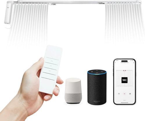 Smart Electric Curtain Opener – 20KG High-Torque Motor, Rechargeable Battery, Bluetooth Remote Control, Silent & Power Modes, Fits Roman/U-Type/T-Type Curtain Tracks