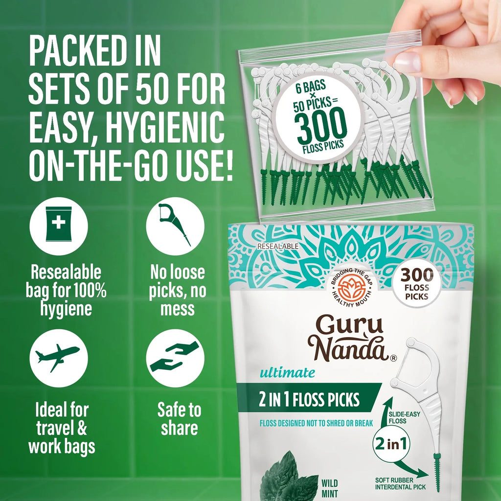 2-in-1 Dental Floss Picks – 40 Count
